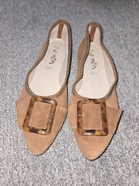 Le Matin Brown Suede Slip-On Ballet Flats  EU 40 US 9 Italy Quiet Luxury
